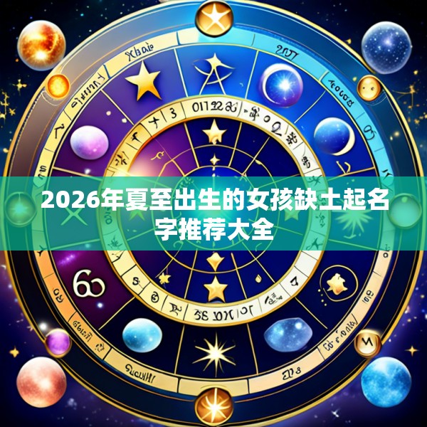 2026年夏至出生的女孩缺土起名字推荐大全
