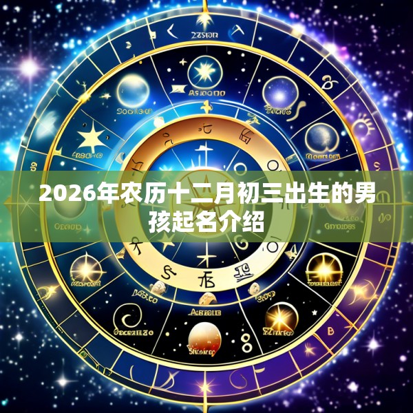 2026年农历十二月初三出生的男孩起名介绍
