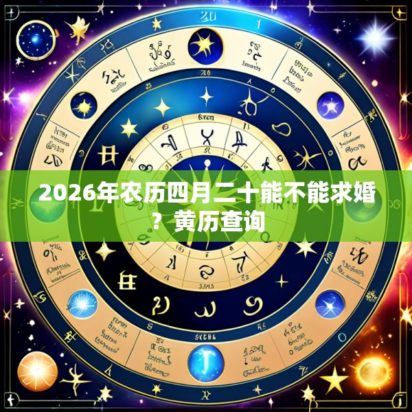 2026年农历四月二十能不能求婚？黄历查询