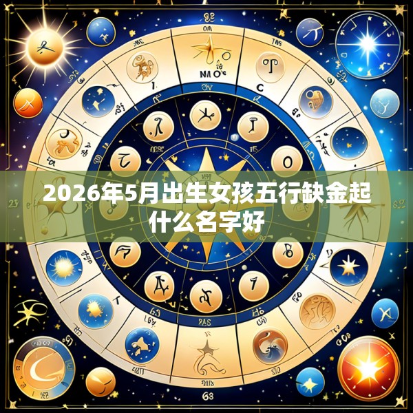 2026年5月出生女孩五行缺金起什么名字好