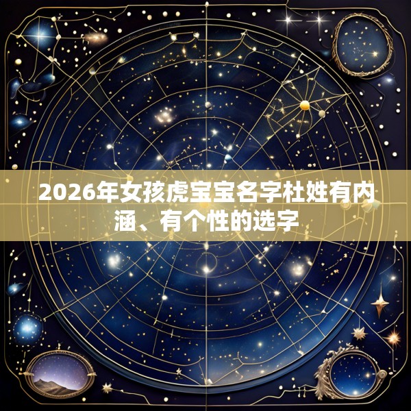 2026年女孩虎宝宝名字杜姓有内涵、有个性的选字