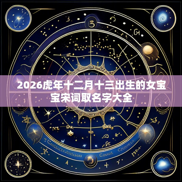 2026虎年十二月十三出生的女宝宝宋词取名字大全