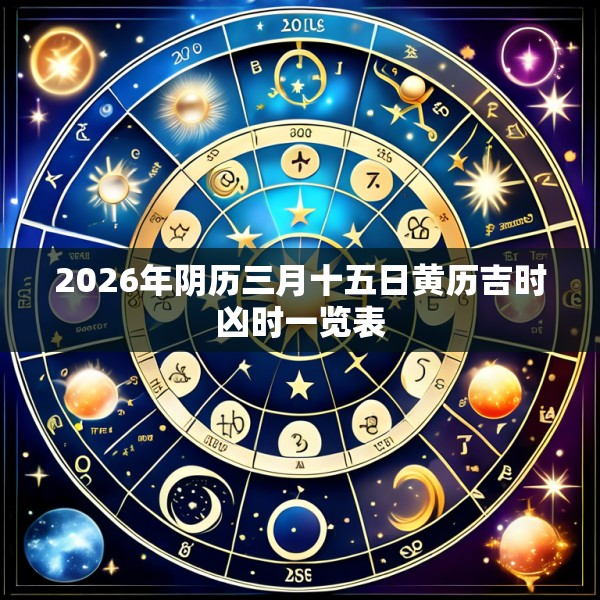 2026年阴历三月十五日黄历吉时凶时一览表