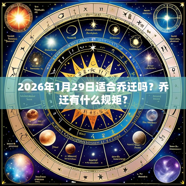 2026年1月29日适合乔迁吗?乔迁有什么规矩?