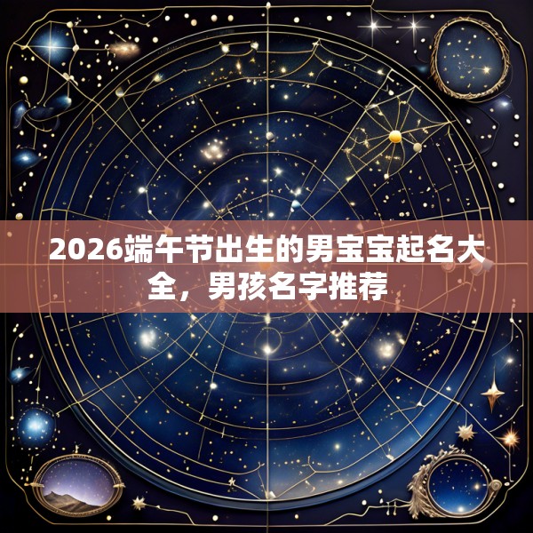 2026端午节出生的男宝宝起名大全,男孩名字推荐