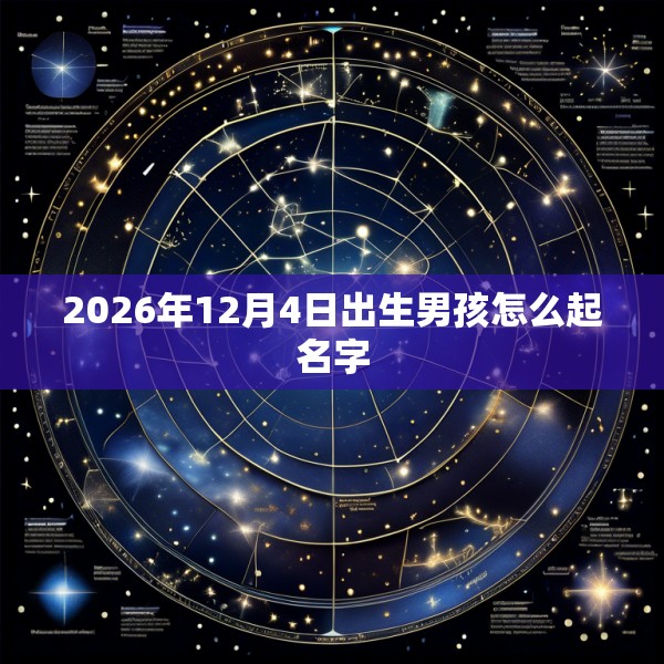 2026年12月4日出生男孩怎么起名字
