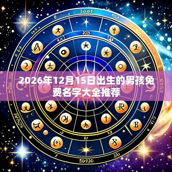 2026年12月15日出生的男孩免费名字大全推荐