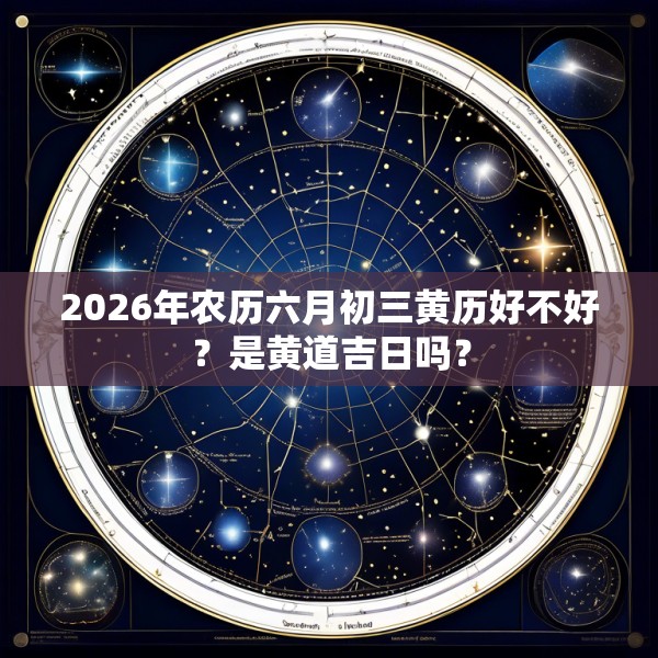 2026年农历六月初三黄历好不好？是黄道吉日吗？