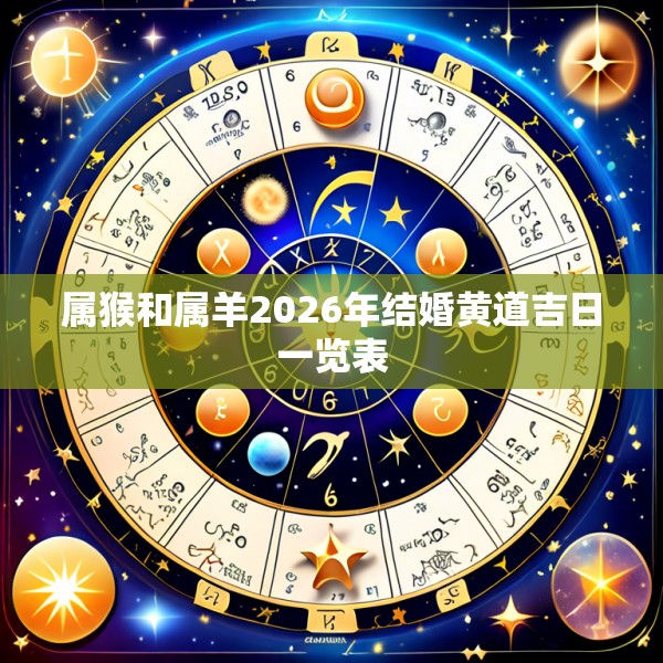 属猴和属羊2026年结婚黄道吉日一览表