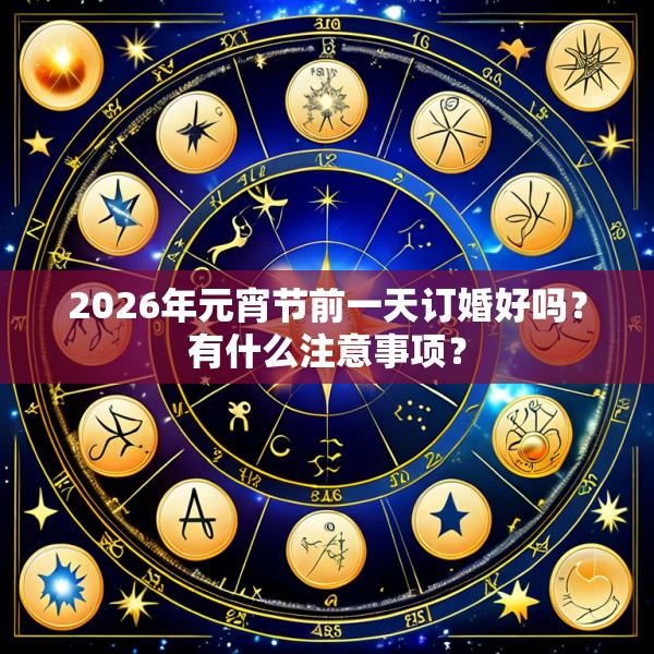 2026年元宵节前一天订婚好吗？有什么注意事项？