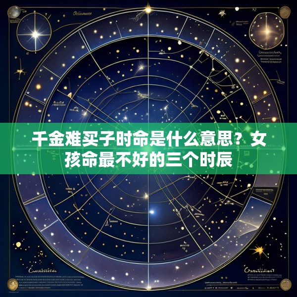 千金难买子时命是什么意思？女孩命最不好的三个时辰