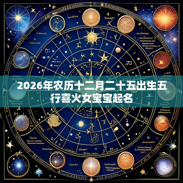 2026年农历十二月二十五出生五行喜火女宝宝起名