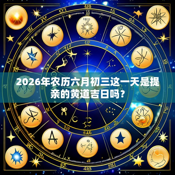 2026年农历六月初三这一天是提亲的黄道吉日吗？