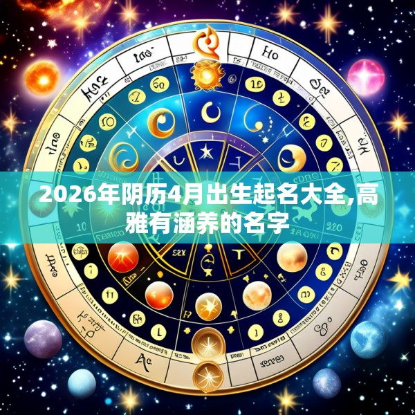 2026年阴历4月出生起名大全,高雅有涵养的名字