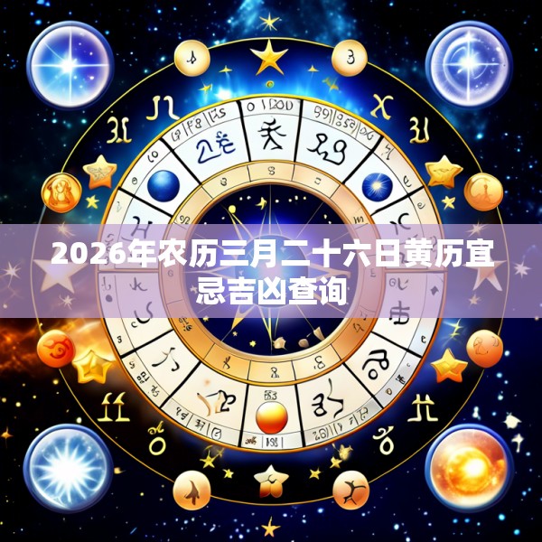 2026年农历三月二十六日黄历宜忌吉凶查询