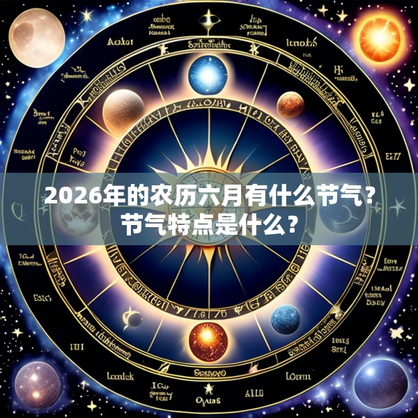 2026年的农历六月有什么节气?节气特点是什么?