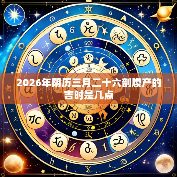 2026年阴历三月二十六剖腹产的吉时是几点