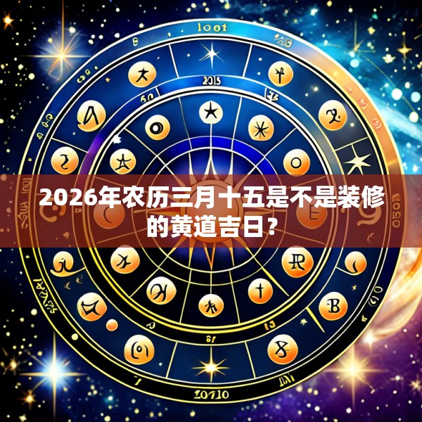 2026年农历三月十五是不是装修的黄道吉日？