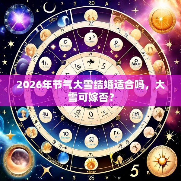 2026年节气大雪结婚适合吗，大雪可嫁否？