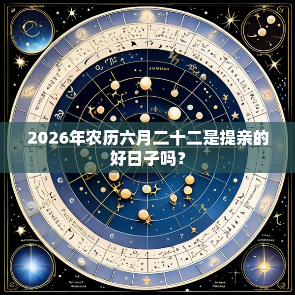 2026年农历六月二十二是提亲的好日子吗?