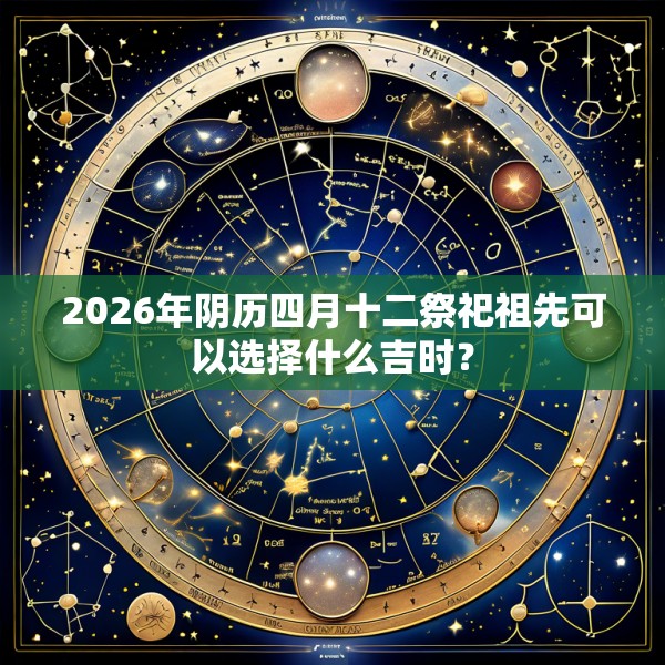 2026年阴历四月十二祭祀祖先可以选择什么吉时？