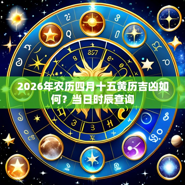 2026年农历四月十五黄历吉凶如何?当日时辰查询
