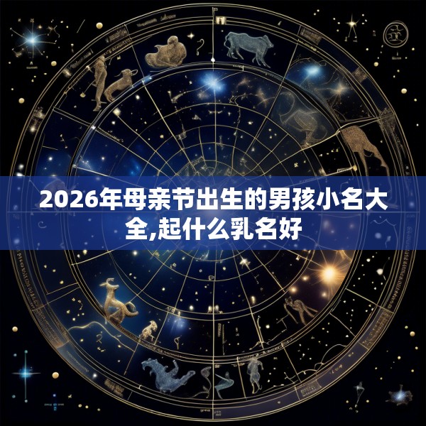 2026年母亲节出生的男孩小名大全,起什么乳名好