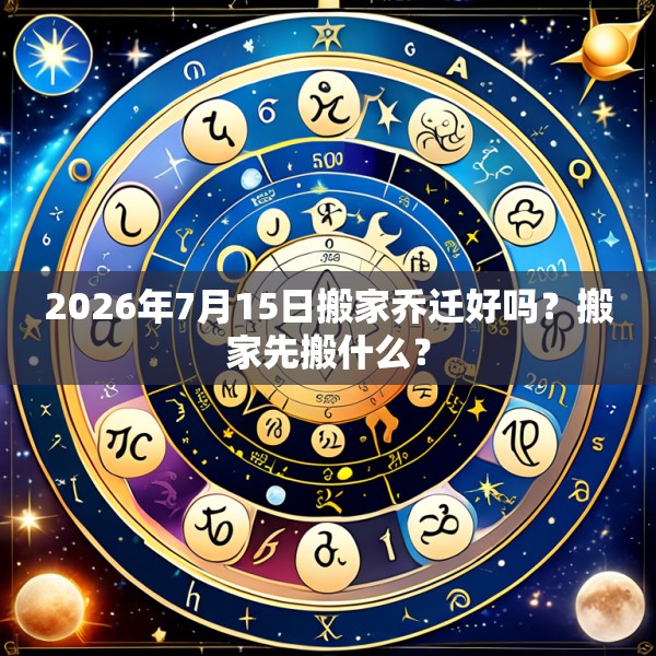 2026年7月15日搬家乔迁好吗？搬家先搬什么？