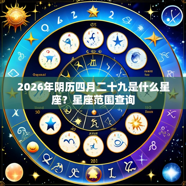 2026年阴历四月二十九是什么星座?星座范围查询