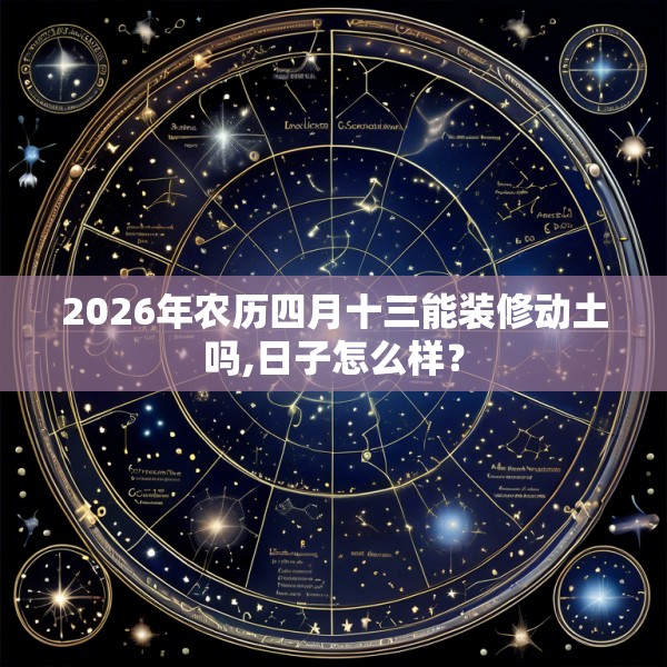 2026年农历四月十三能装修动土吗,日子怎么样？
