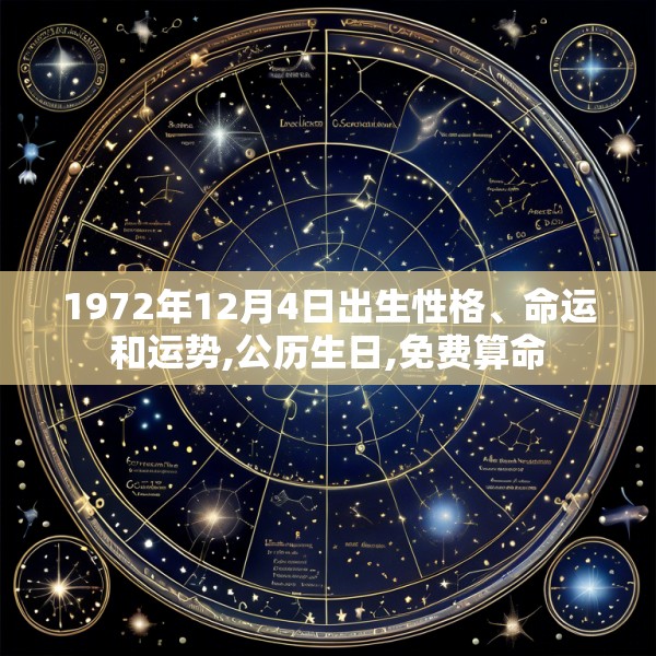 1972年12月4日出生性格、命运和运势,公历生日,免费算命