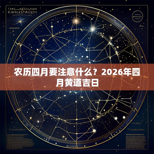 农历四月要注意什么？2026年四月黄道吉日