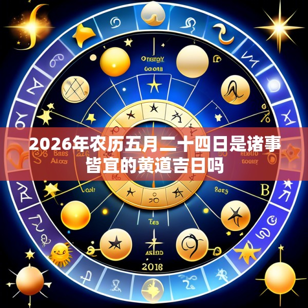 2026年农历五月二十四日是诸事皆宜的黄道吉日吗