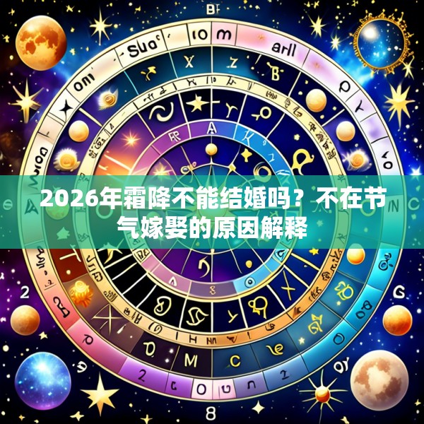 2026年霜降不能结婚吗？不在节气嫁娶的原因解释
