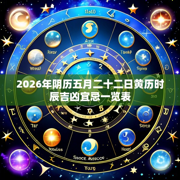 2026年阴历五月二十二日黄历时辰吉凶宜忌一览表
