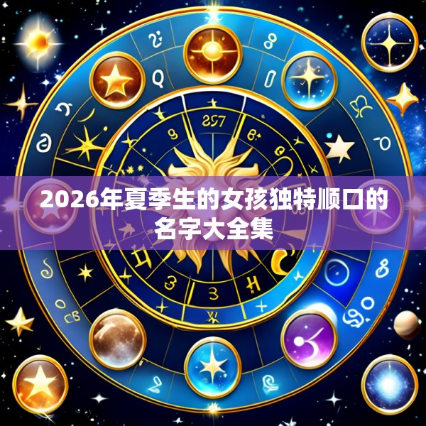 2026年夏季生的女孩独特顺口的名字大全集