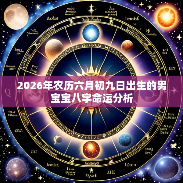 2026年农历六月初九日出生的男宝宝八字命运分析