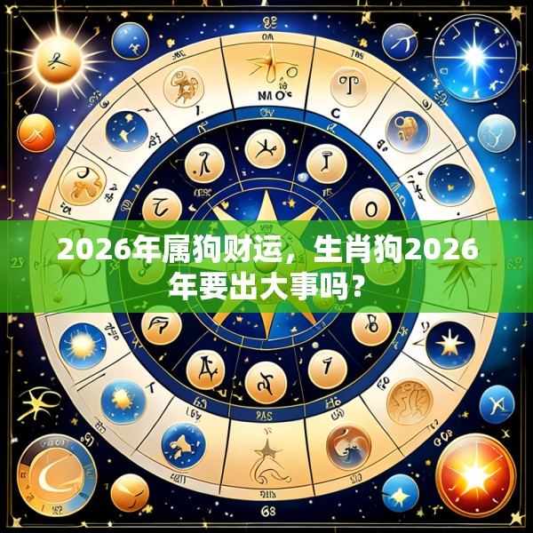 2026年属狗财运,生肖狗2026年要出大事吗?