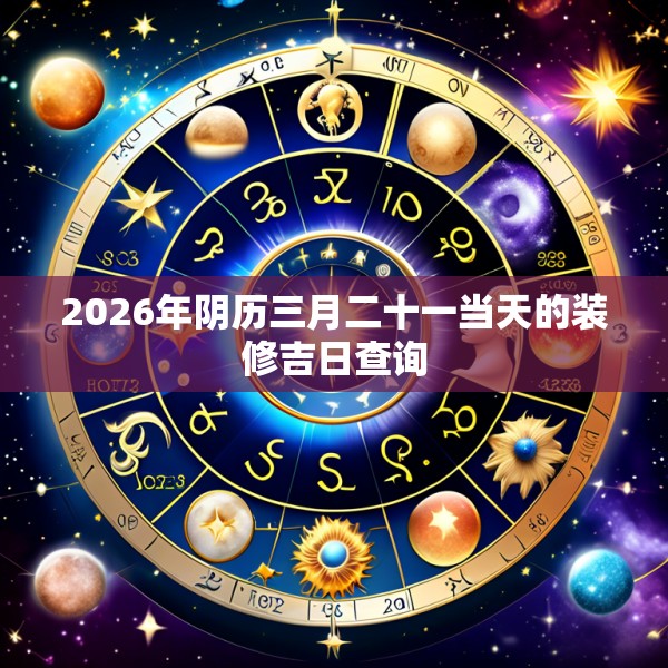 2026年阴历三月二十一当天的装修吉日查询