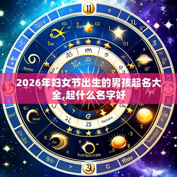 2026年妇女节出生的男孩起名大全,起什么名字好