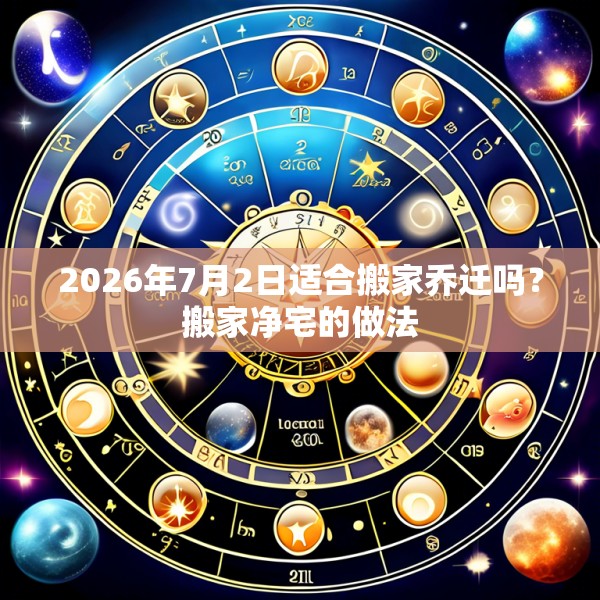 2026年7月2日适合搬家乔迁吗？搬家净宅的做法