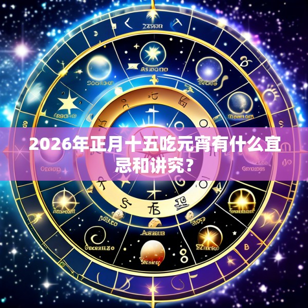 2026年正月十五吃元宵有什么宜忌和讲究？