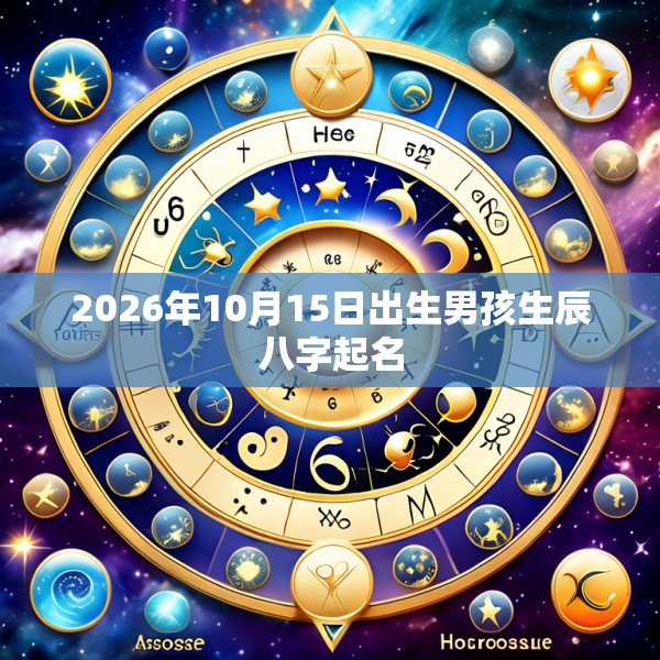 2026年10月15日出生男孩生辰八字起名