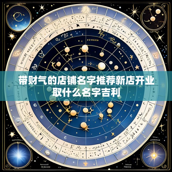 带财气的店铺名字推荐新店开业取什么名字吉利