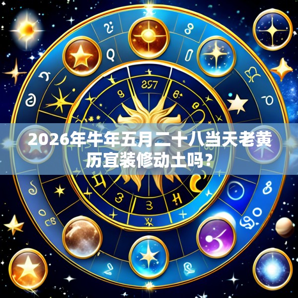 2026年牛年五月二十八当天老黄历宜装修动土吗？
