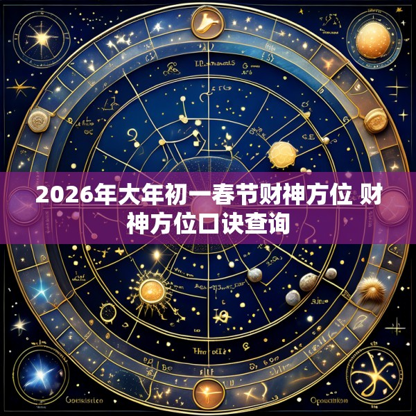 2026年大年初一春节财神方位 财神方位口诀查询