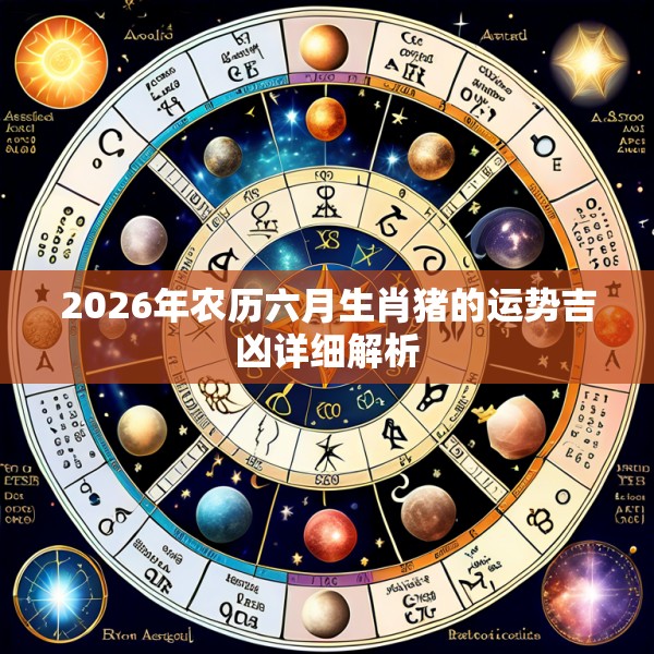 2026年农历六月生肖猪的运势吉凶详细解析