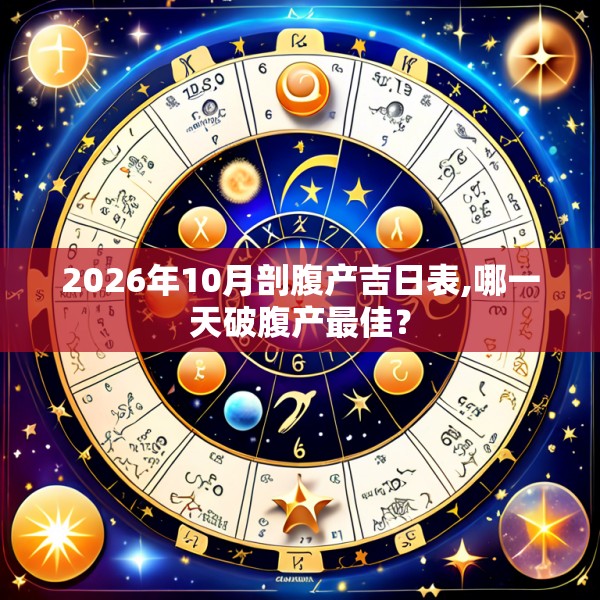 2026年10月剖腹产吉日表,哪一天破腹产最佳?