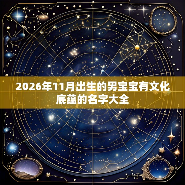 2026年11月出生的男宝宝有文化底蕴的名字大全