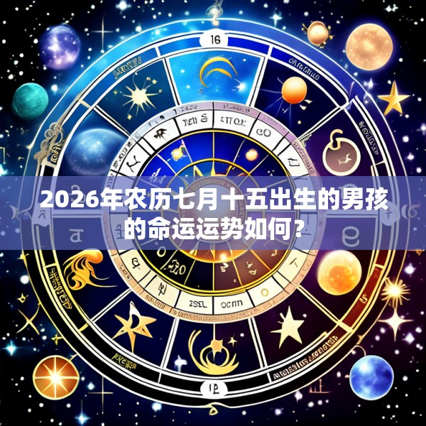 2026年农历七月十五出生的男孩的命运运势如何？
